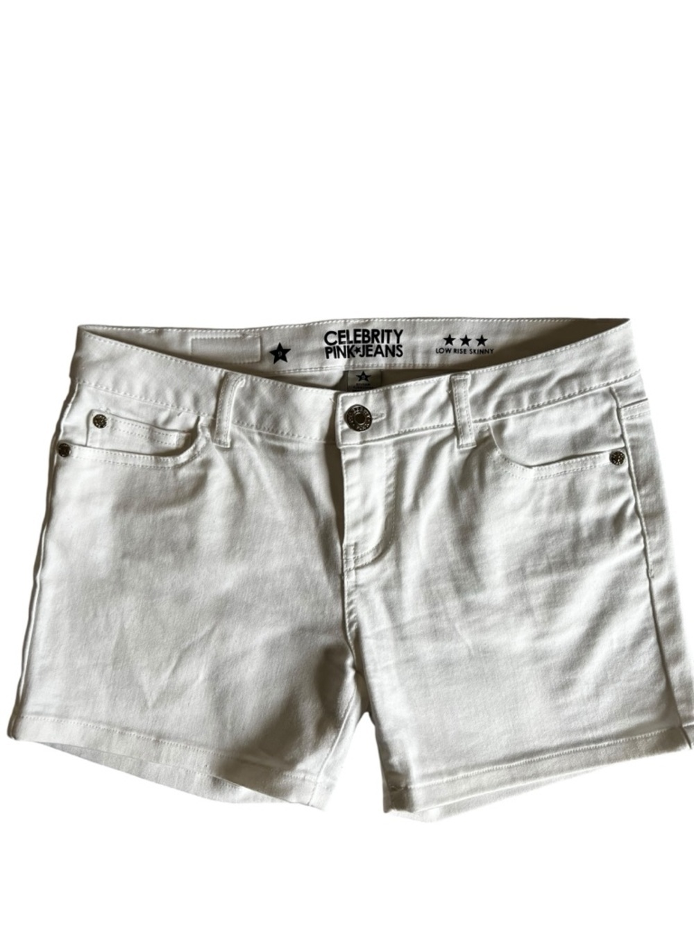 Pink - Celebrity Jeans Women’s White Low Rise Denim Shorts Size 9